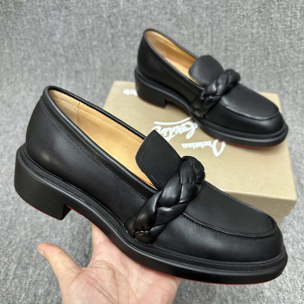 Chr1st1an Louboutin Urbino Moc Braid Black 1240909Bk01