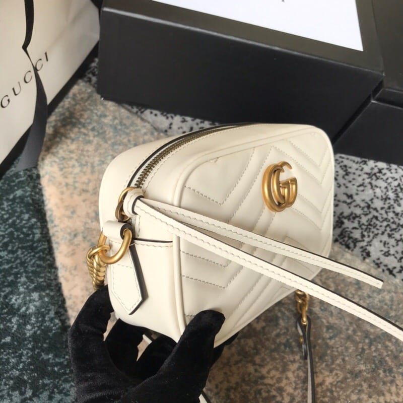 Gvc*1 Gg Marmont Small Camera Bag White 24Cm 447632 Dtd1T 9022