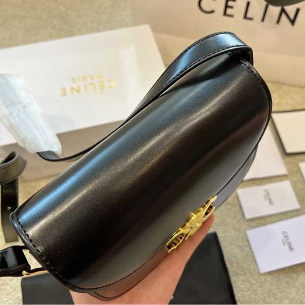 Ce1i*e Teen Besace Triomphe In Shiny Calfskin Black 110413Bf438No