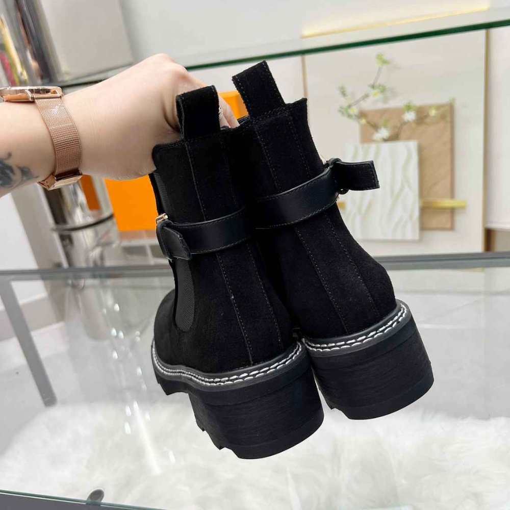 L0vis Vvtt0n Lv Beaubourg Ankle Boot Suede In Black 1Ackcj