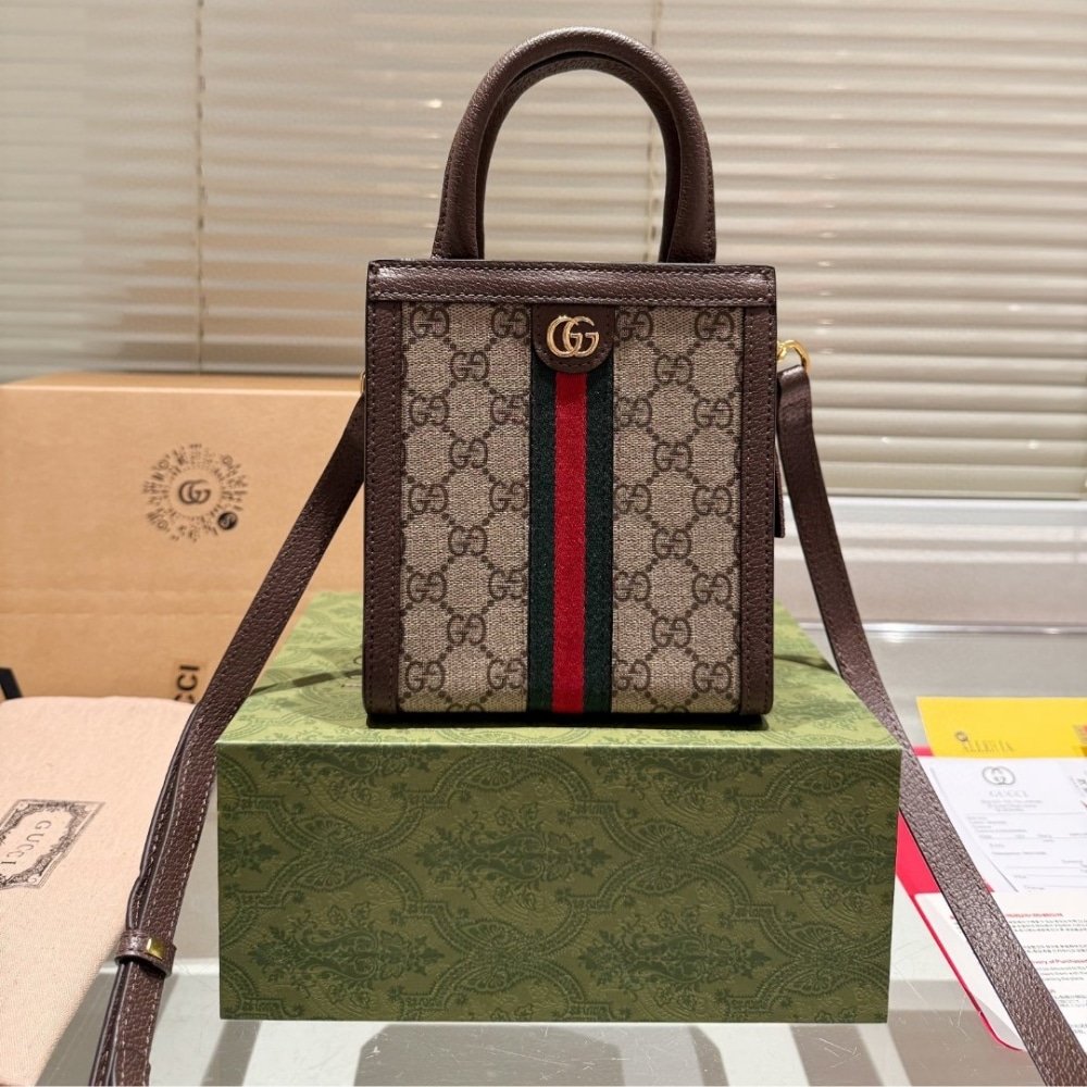 Gvc*1 Ophidia Crossbody Bag Beige And Ebony 20Cm 772317 96Iwg 8745