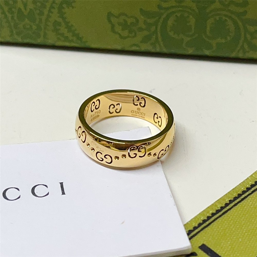 Gvc*1 Icon Gg Thin Ring Yellow Gold ‎804335 J8500 8000