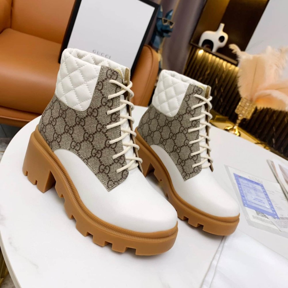 Gvc*1 Wmns Gg Ankle Boot Beige White 659691 Uc810 9066