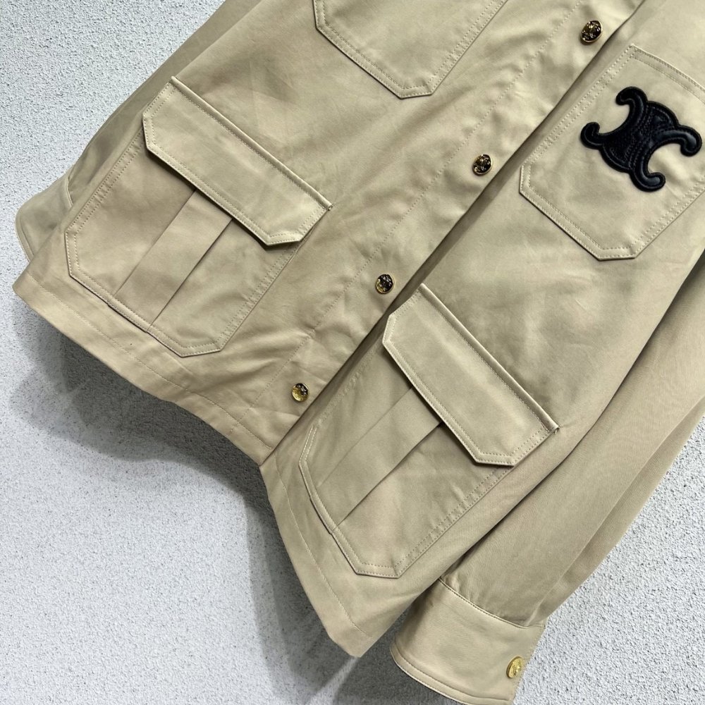 Ce1i*e Corduroy Lapel Jacket Beige