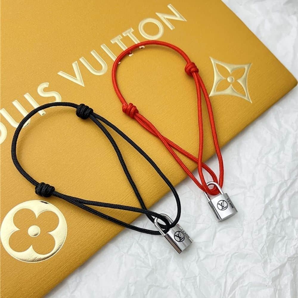 L0vis Vvtt0n Silver Lockit Bracelet Black Q05942