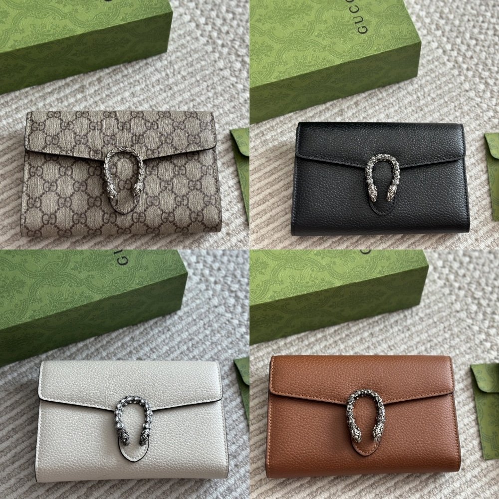 Gvc*1 Dionysus Gg Svp*me Chain Wallet Beige And Ebony 20Cm ‎401231 Khnsn 8642
