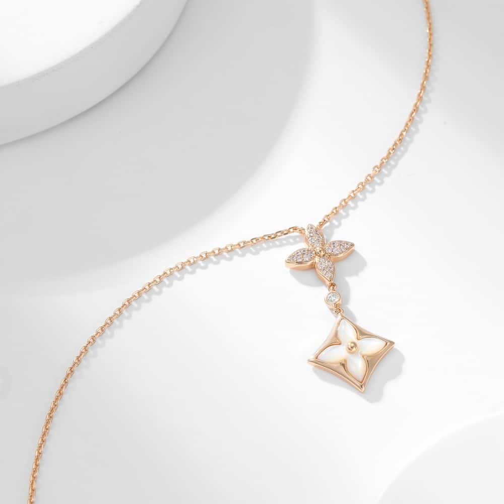 L0vis Vvtt0n Color Blossom Double Star Necklace Q94676