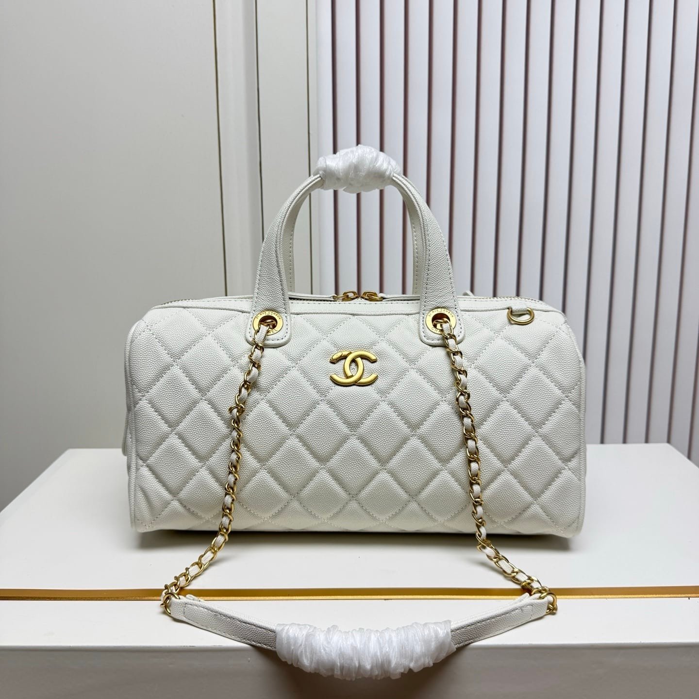 [S*per Vip 1:1] Ch**el Large Bowling Bag White 31Cm As5579 B20894 10601