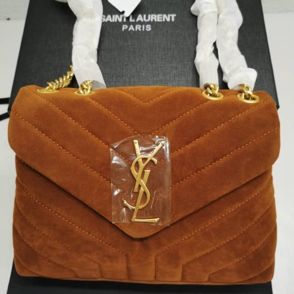 Sa1nt Lau*nt Loulou Small In Suede Cinnamon Brown 23Cm 4946991U8C77761