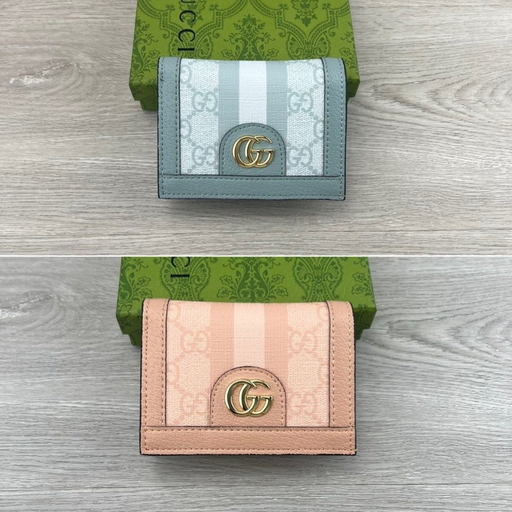 Gvc*1 Ophidia Gg Card Case Wallet Pink 11Cm