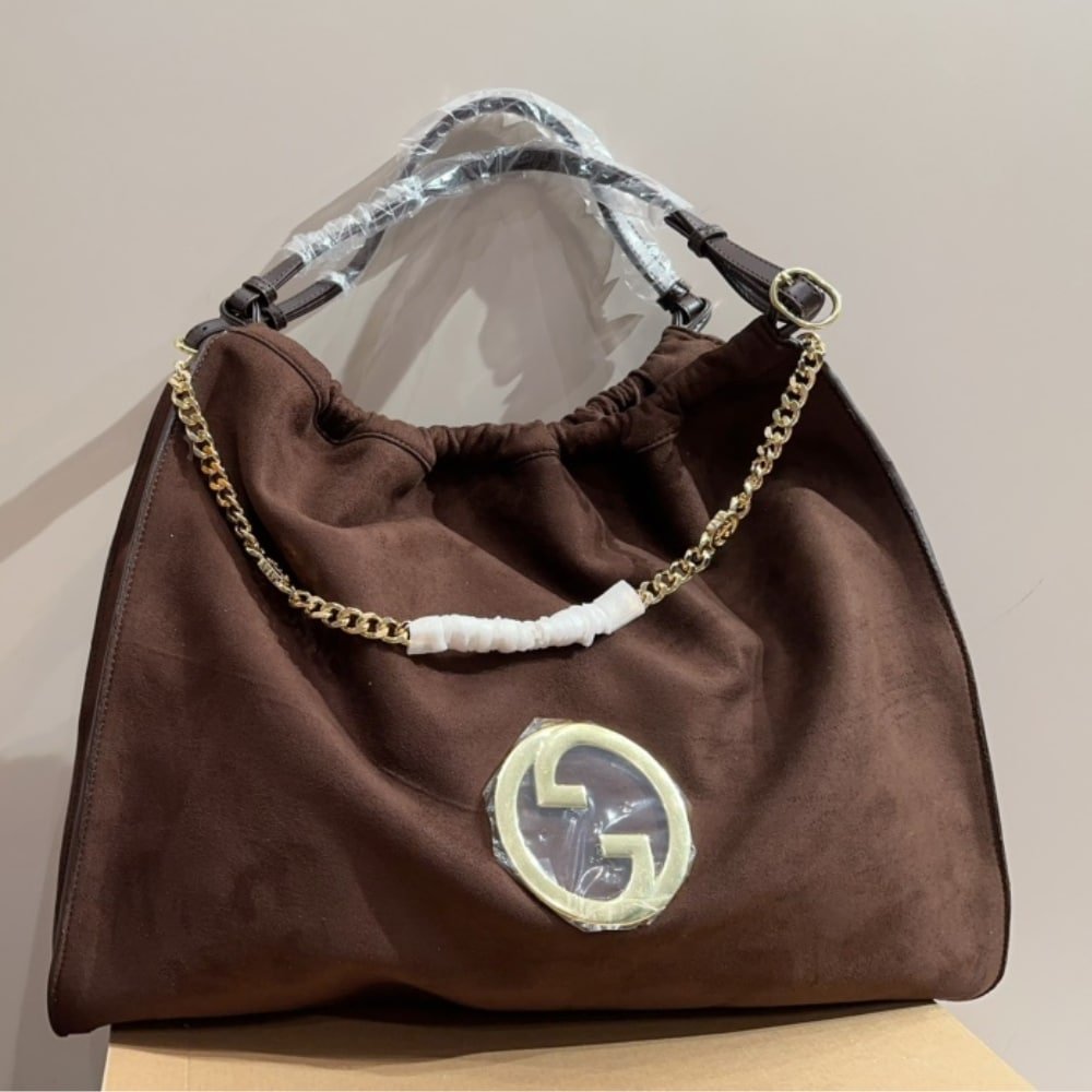 Gvc*1 Blondie Large Suede Tote Bag Brown 50Cm