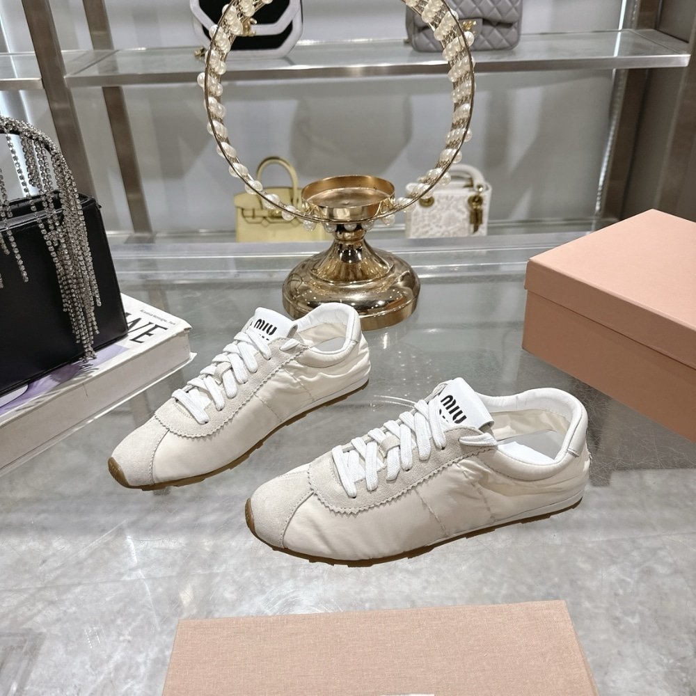 M1um1u Plume Suede Sneaker White 5E114E 054 F0009 F 005