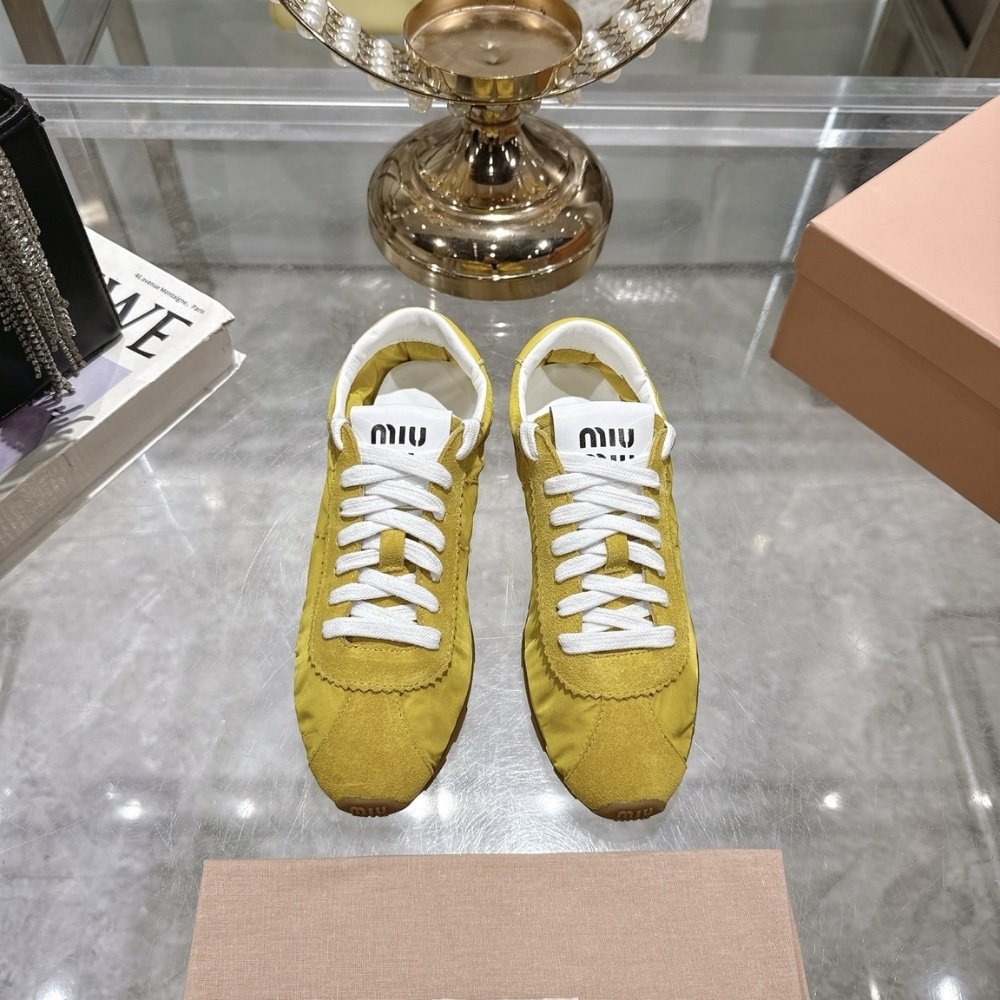 M1um1u Plume Suede Sneaker Yellow 5E114E 054 F0009 F 006
