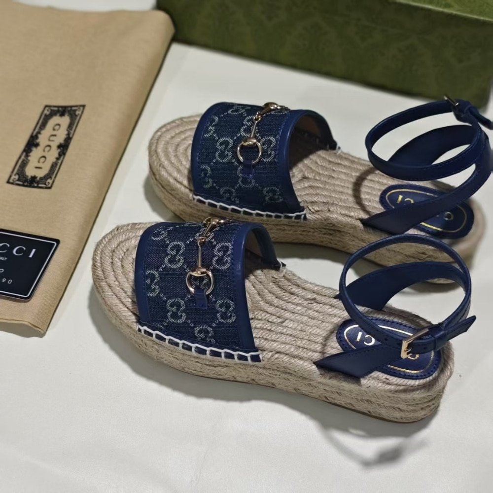 Gvc*1 Women’s Flatform Espadrille With Horsebit Dark Blue 817228 Fad9U 4246