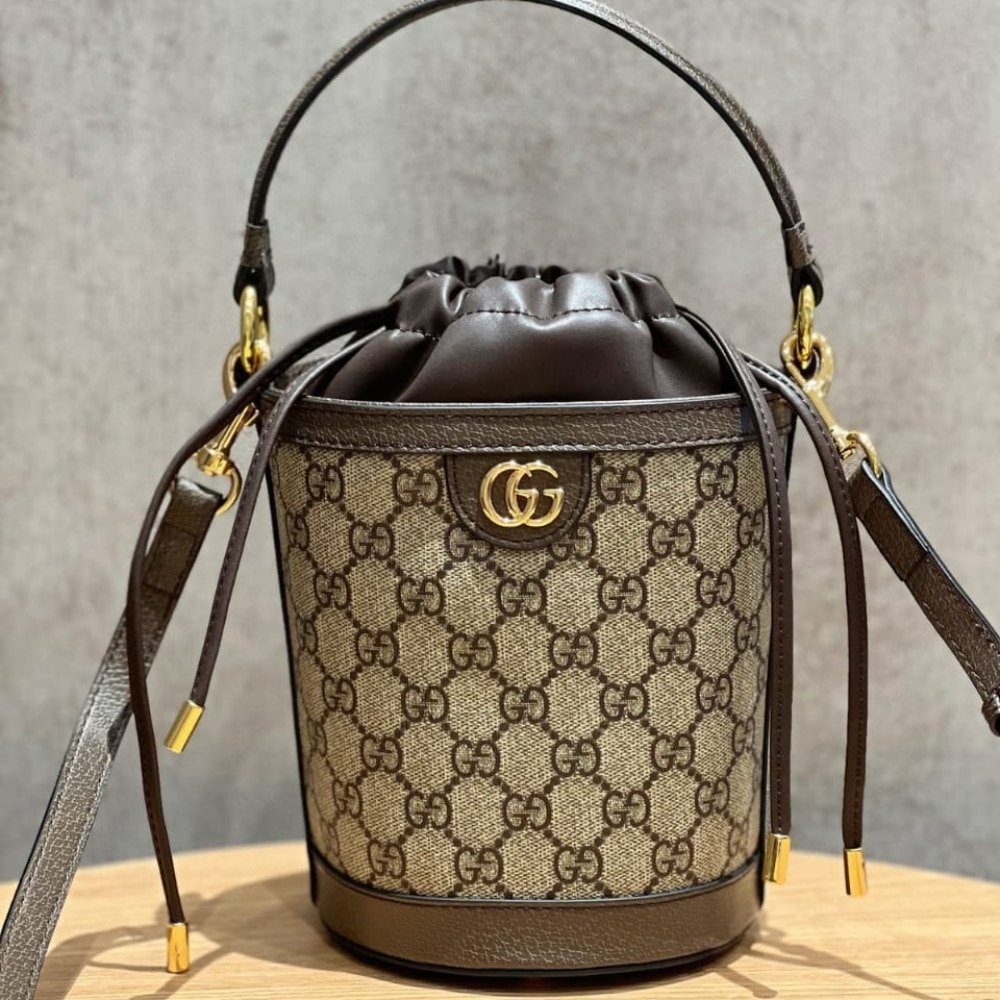 Gvc*1 Ophidia Mini Bucket Bag Beige And Ebony 20Cm 760199 9Aad9 8341