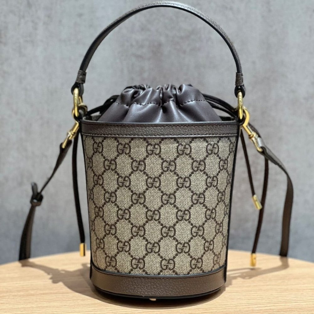 Gvc*1 Ophidia Mini Bucket Bag Beige And Ebony 20Cm 760199 9Aad9 8341
