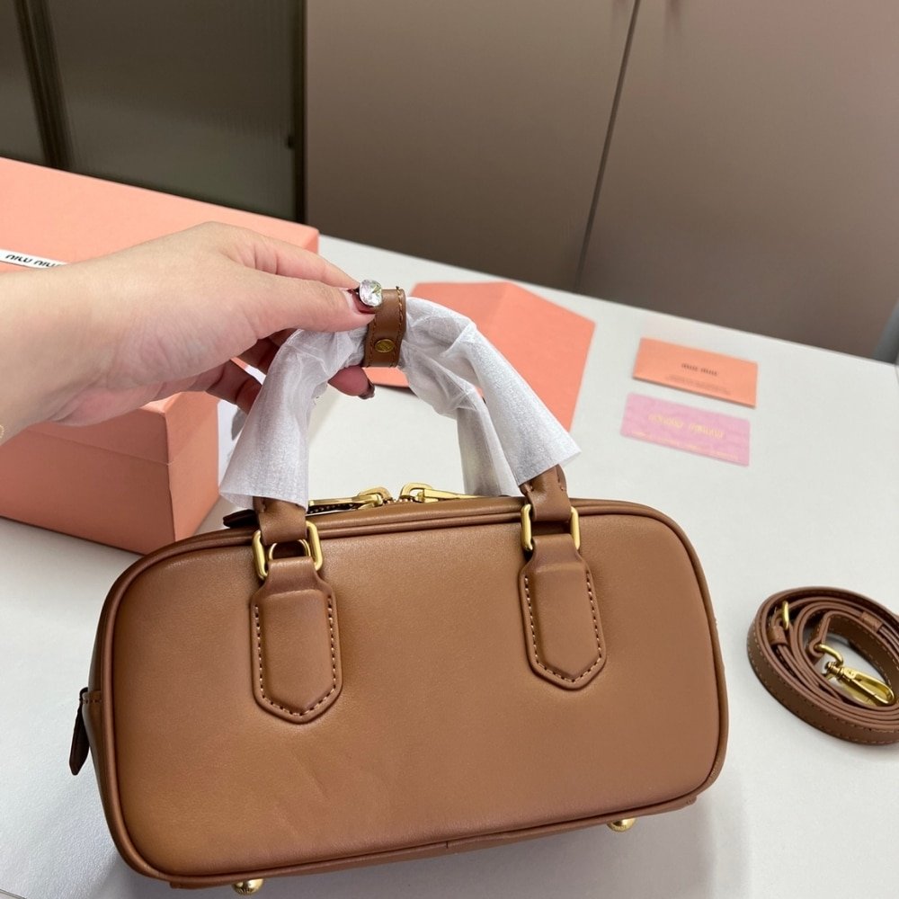 M1um1u Arcadie Bag Cognac 22Cm 5Bb142 Acr3 F0046 V Oon