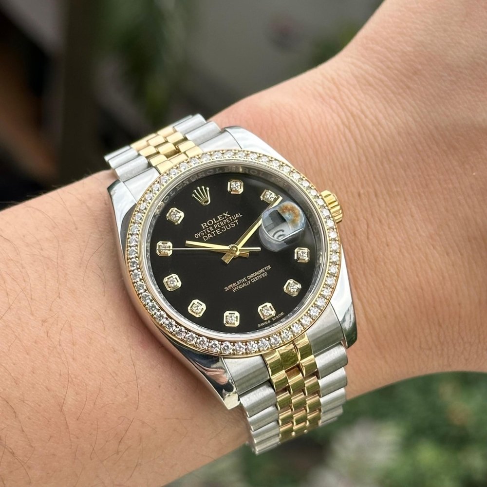 R01ex Oyster Perpetual Datejust Silver D1am0nd 36mm 116243