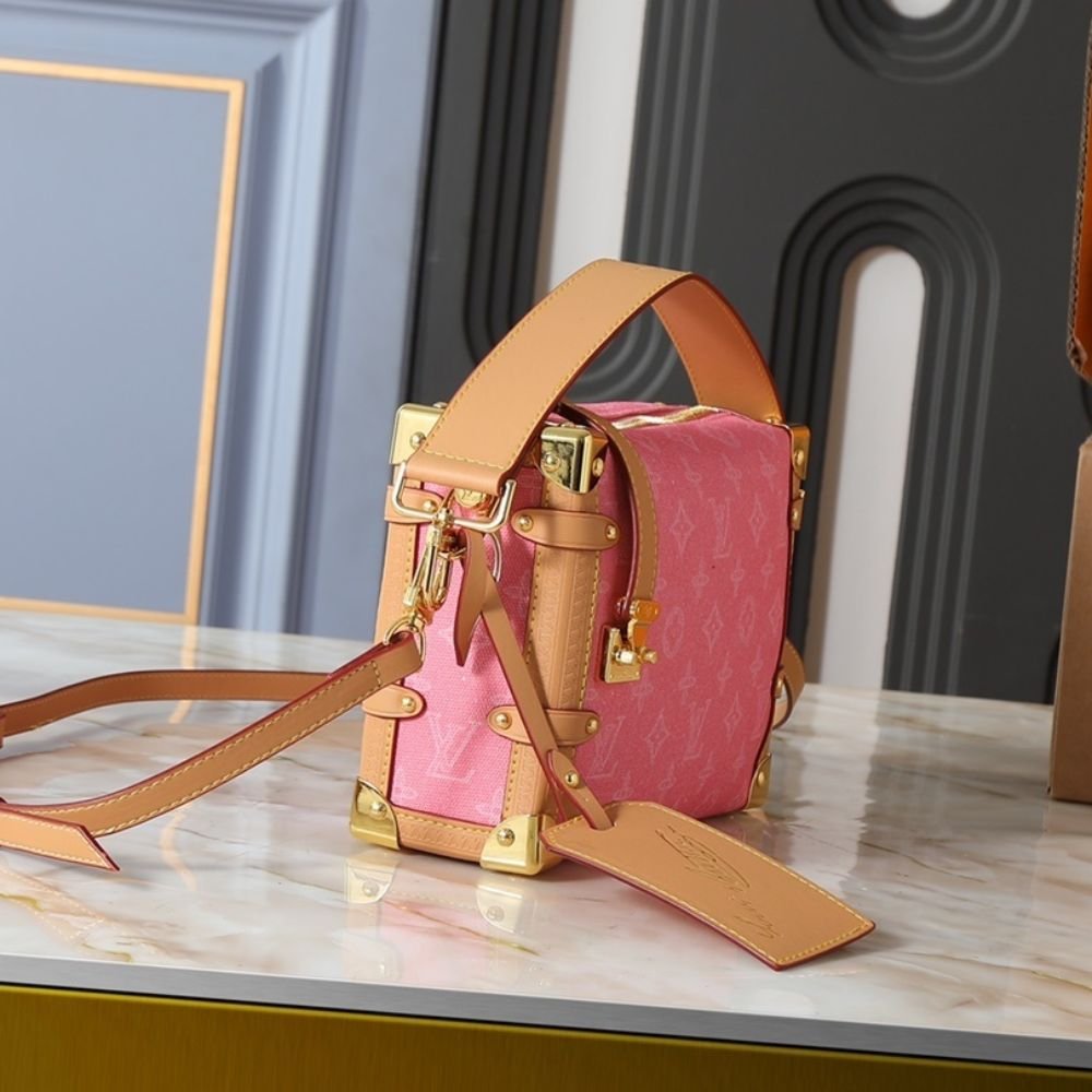 L0vis Vvtt0n Side Trunk MM Monogram Origine Rose Ruban 23Cm