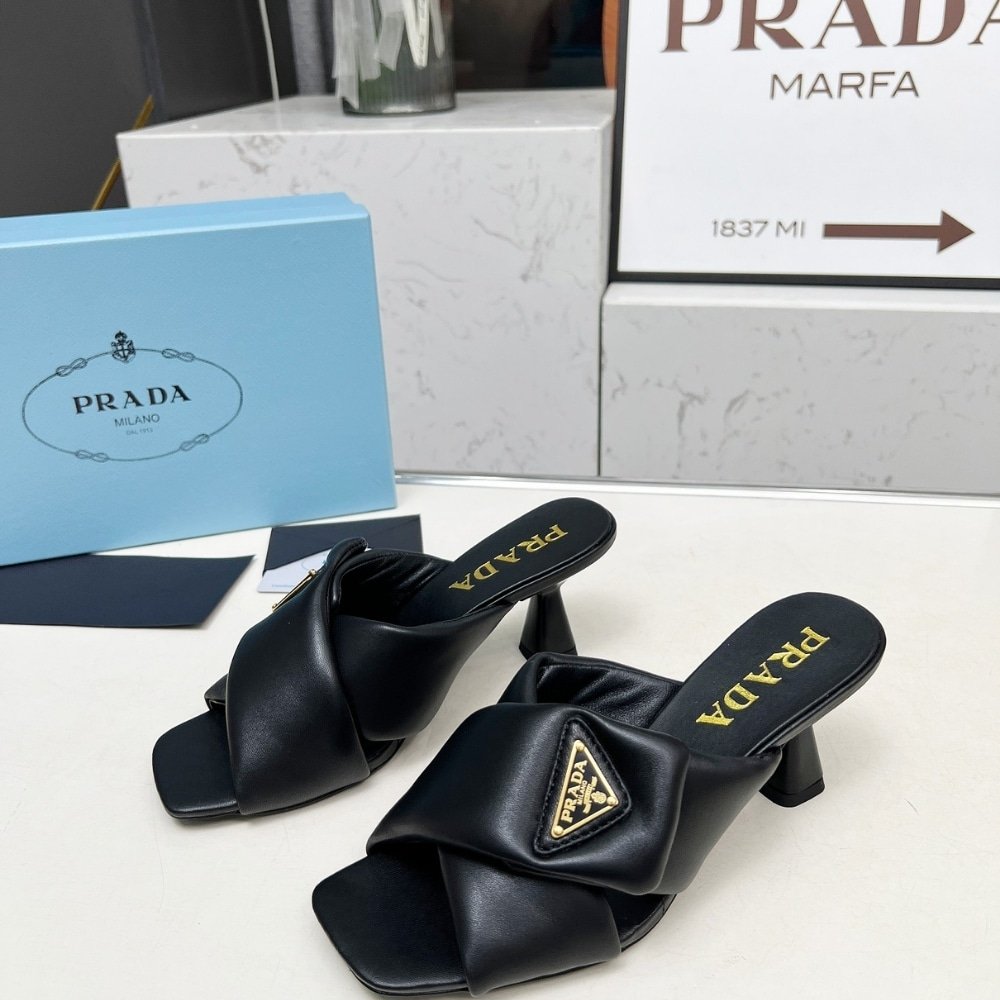 Pra*a Padded Nappa Sandals Black 1Xx754 2Dl8 F0002 F 065