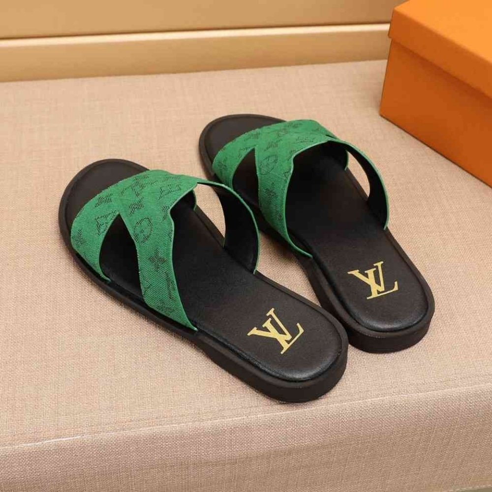 L0vis Vvtt0n Oasis Mule Monogram Denim Green