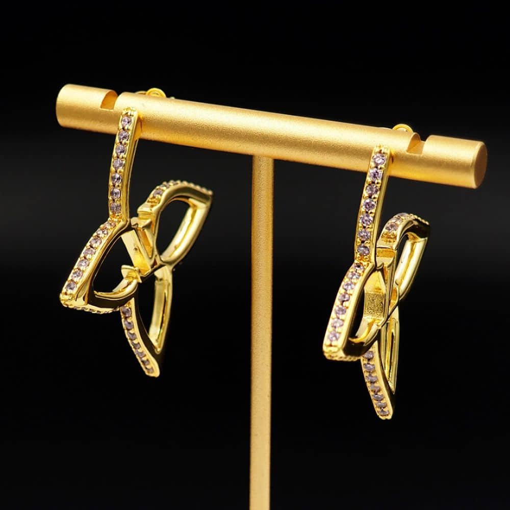 L0vis Vvtt0n Lv Slim Flower Earrings Gold M02420