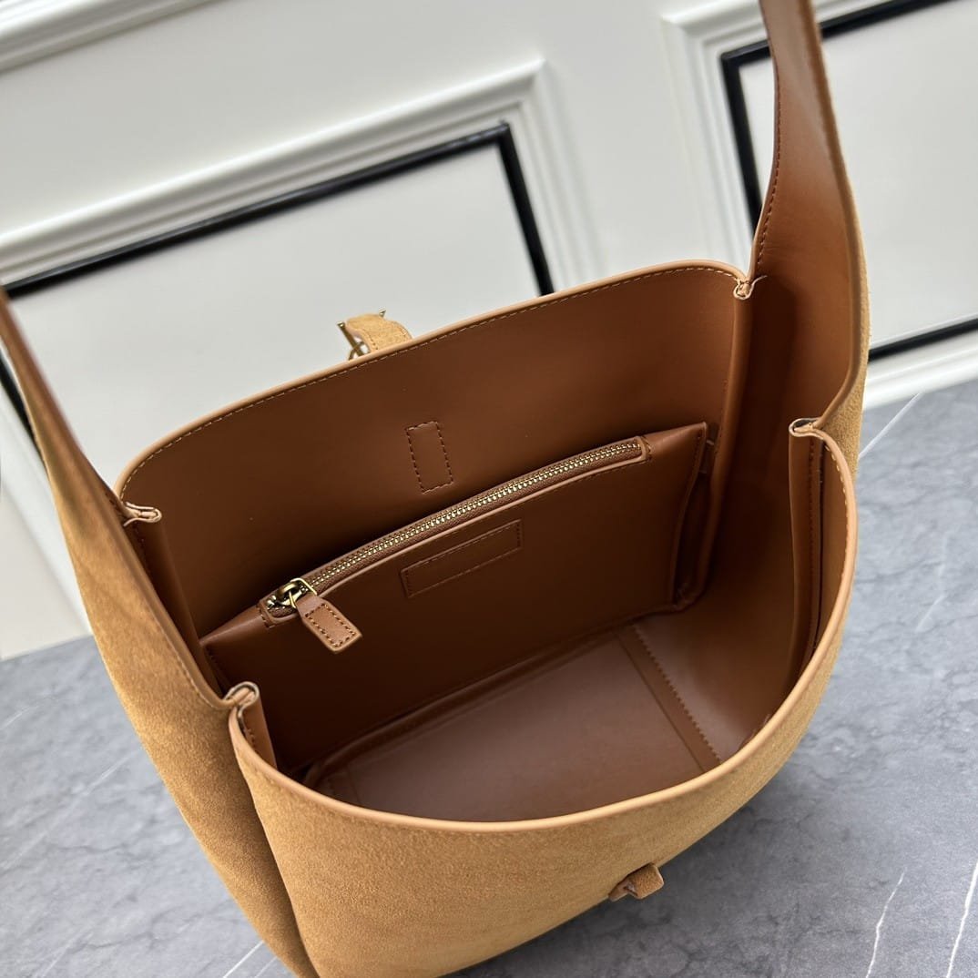 Sa1nt Lau*nt Le 5 À 7 S*pple Small In Suede Caramel Cognac 24Cm 8505331U80W2916