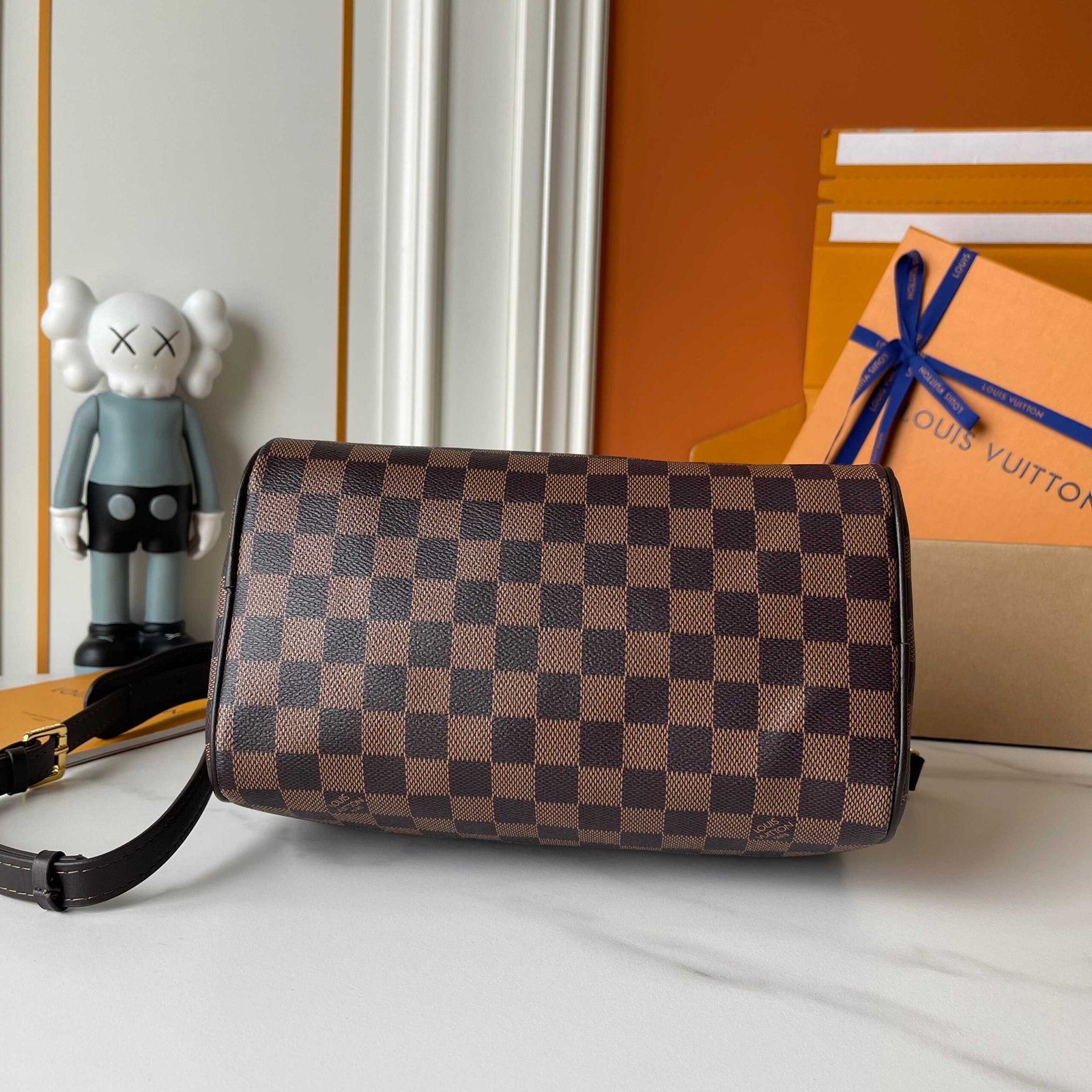 L0vis Vvtt0n Speedy 25 Bandoulière Damier Ebene Canvas Brown 25Cm N40772