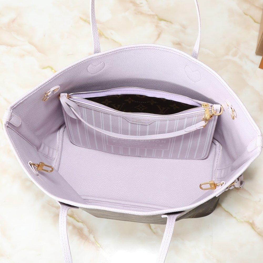 L0vis Vvtt0n Neverfull Inside Out MM Monogram Misty Lilac 31Cm