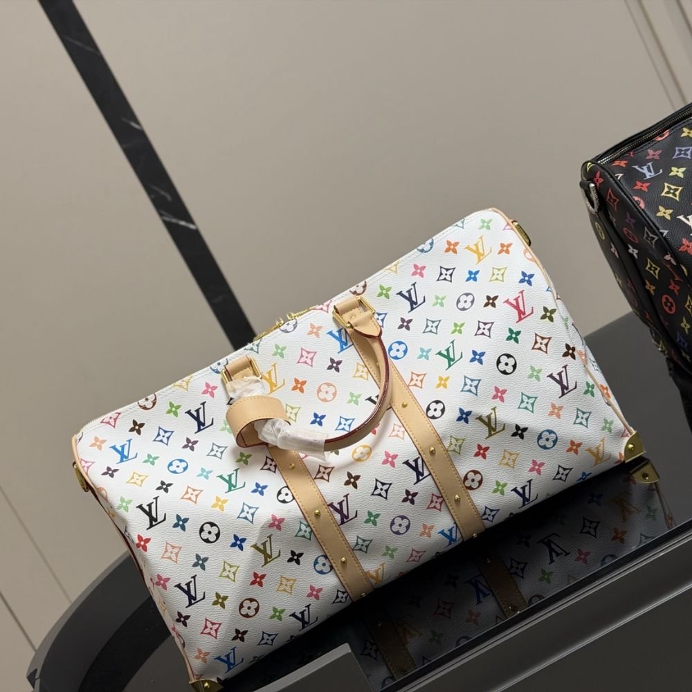 L0vis Vvtt0n X Takashi Murakami Keepall Bandoulière 45 Bag Multicolore Blanc 45Cm M13742