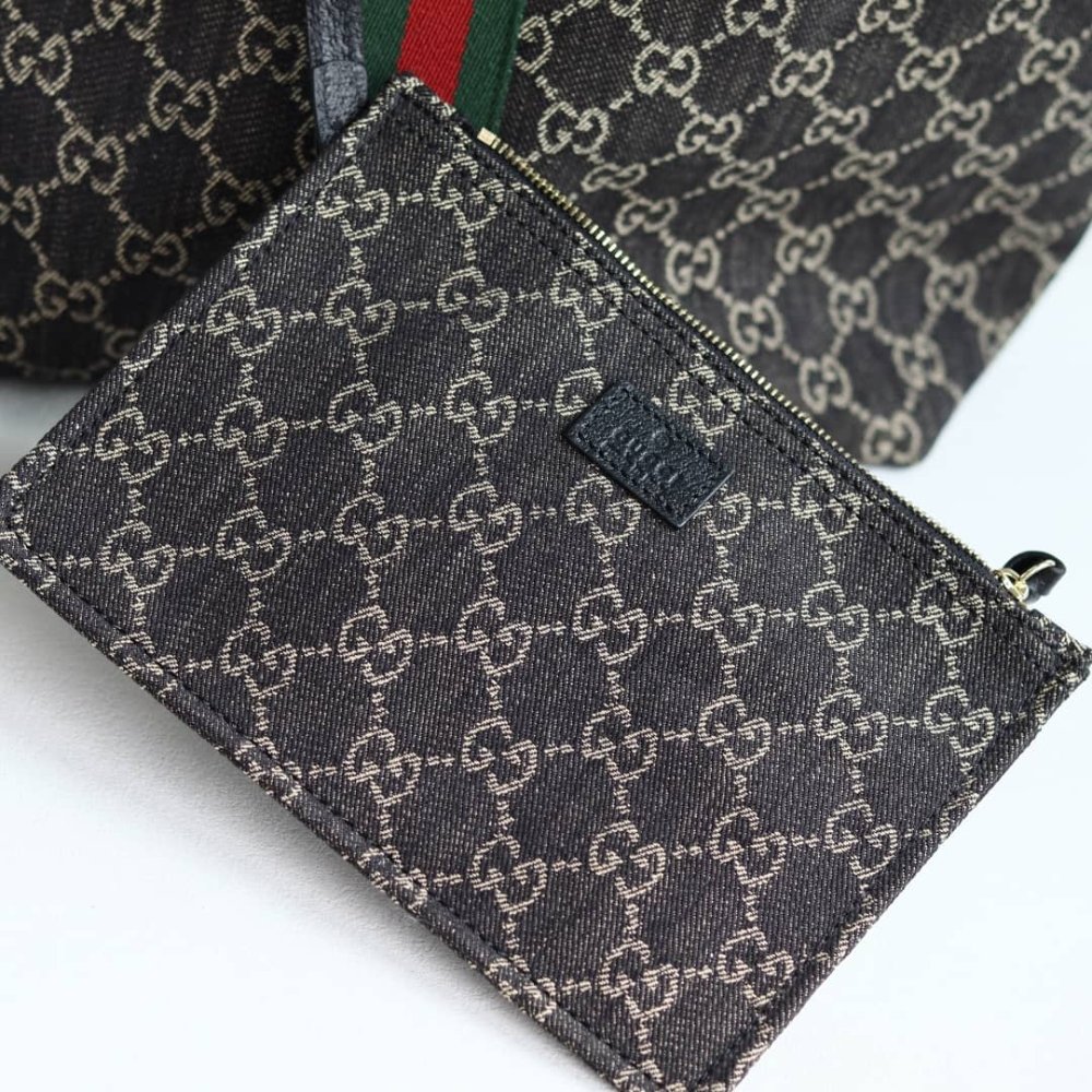 [S*per Vip 1:1] Gvc*1 Giglio Small Tote Bag Gg Denim Black And White 25Cm 860845 Fafyu 1155