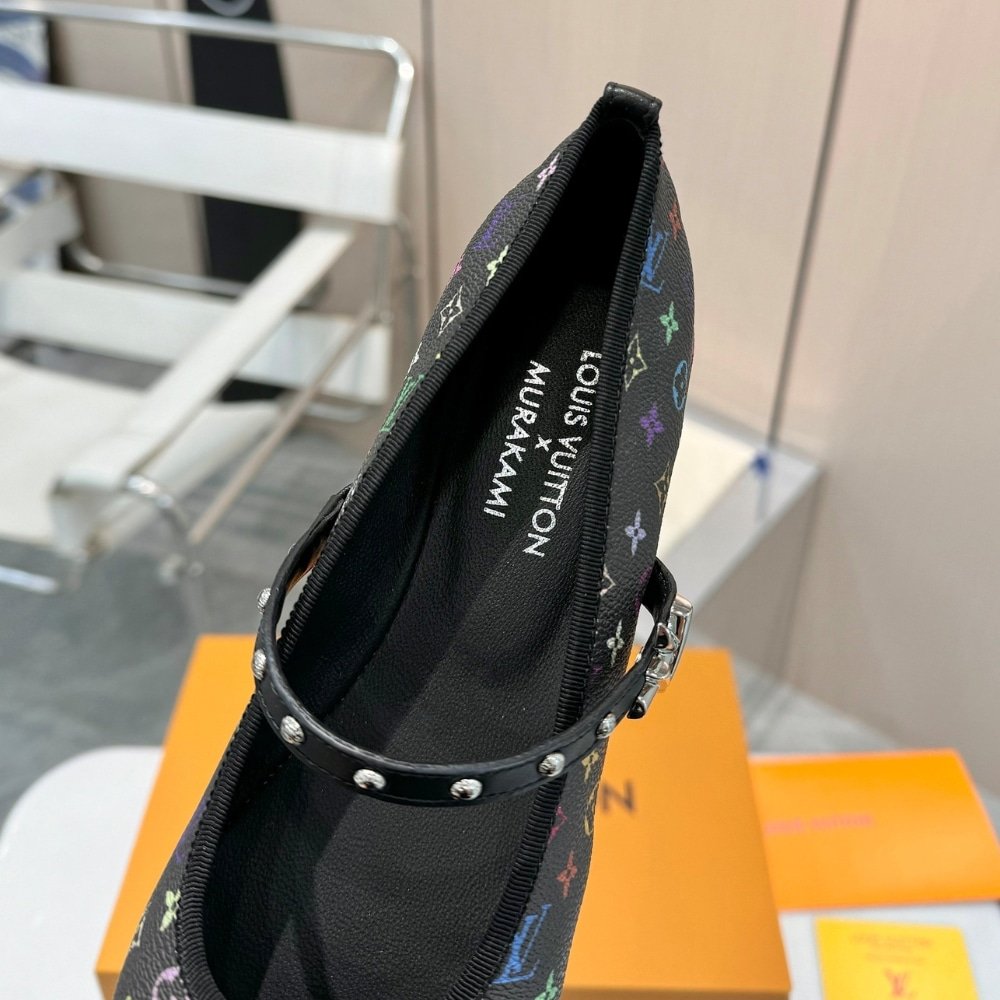 L0vis Vvtt0n X Takashi Murakami Romy Flat Ballerina Black 1Agvc3