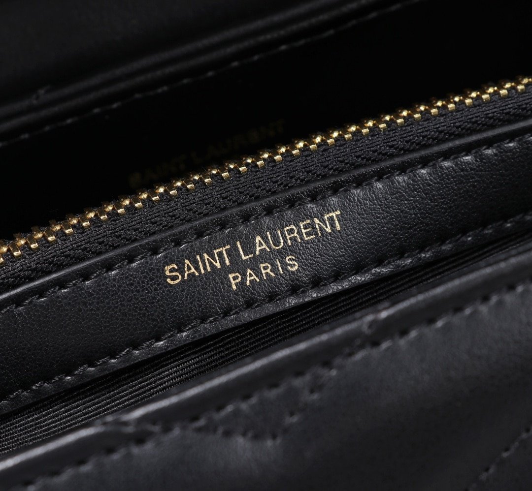 Sa1nt Lau*nt Loulou Small Chain Bag In Matelassé Y Black Gold 23Cm 494699Dv7271000