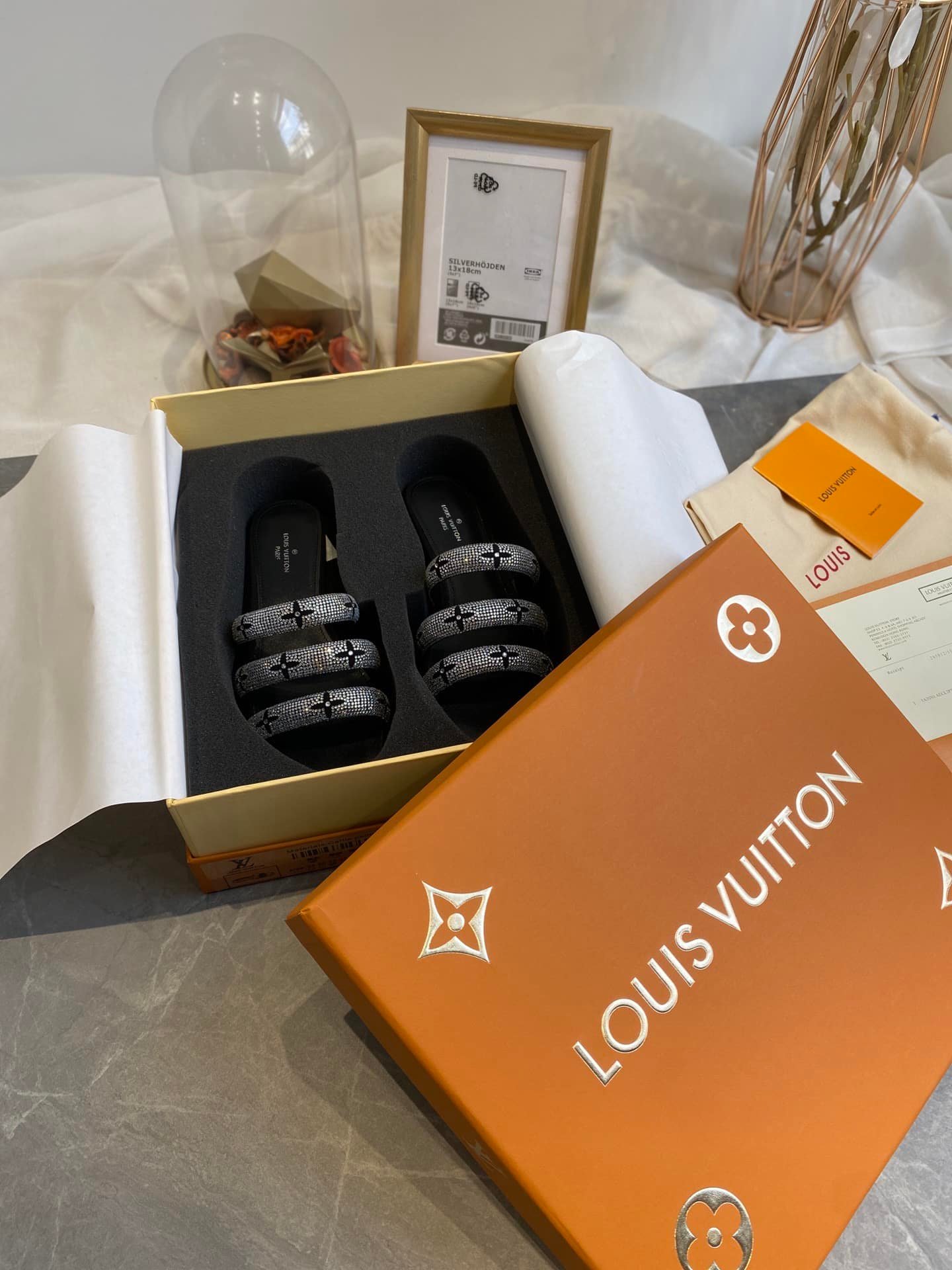 L0vis Vvtt0n Appeal Flat Mules Slides Black 1A95T8