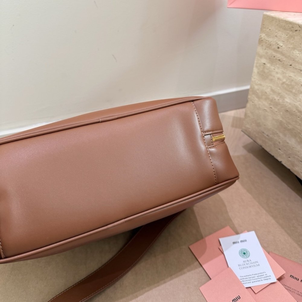 Miu Miu Beau Cognac Beau Leather Bag 34Cm 5BB117 2CRW F0046 V MON