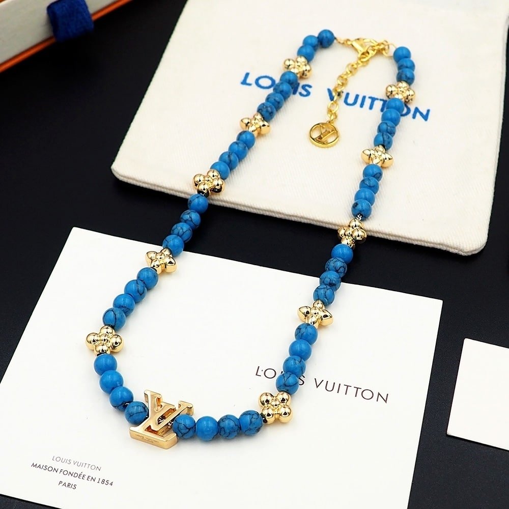 L0vis Vvtt0n Turquoise Pearl Necklace Blue