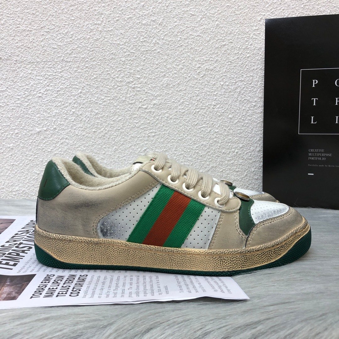 Gvc*1 Screener Leather Sneaker White Perforated 570442 0Yi20 9582