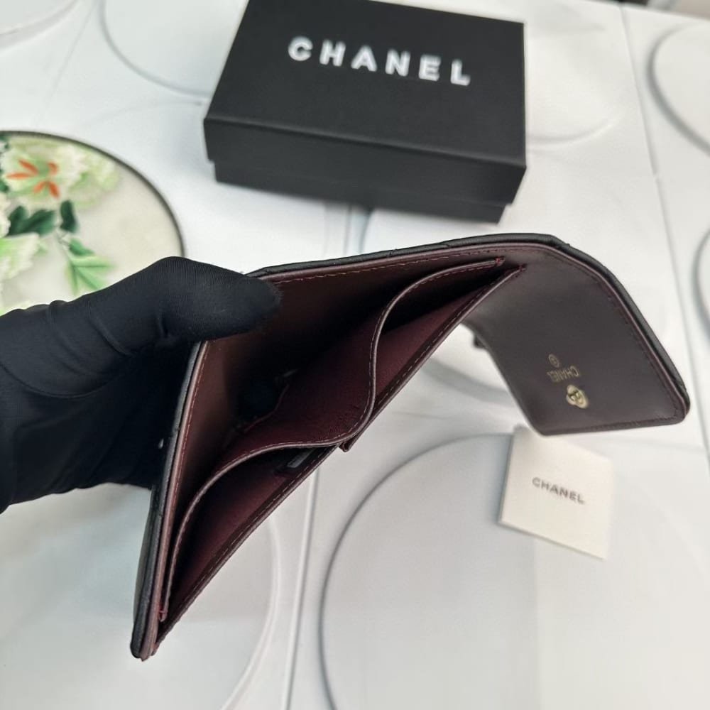 Ch**el 19 Flap Card Holder Black 11Cm Ap1790 B04852 94305