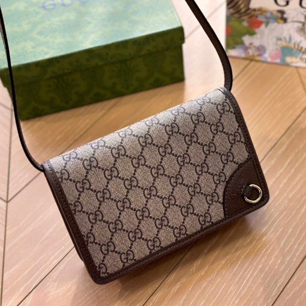 Gvc*1 Gg Emblem S*per Mini Shoulder Bag Black 20Cm 820688 Fad6L 9741