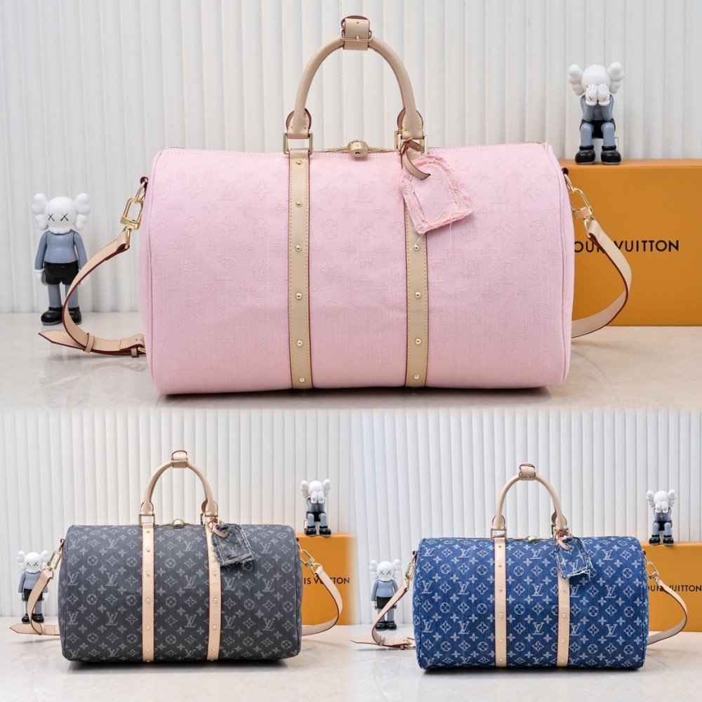 L0vis Vvtt0n Keepall Bandoulière 45 Denim Cloudy Gray 45Cm M13748