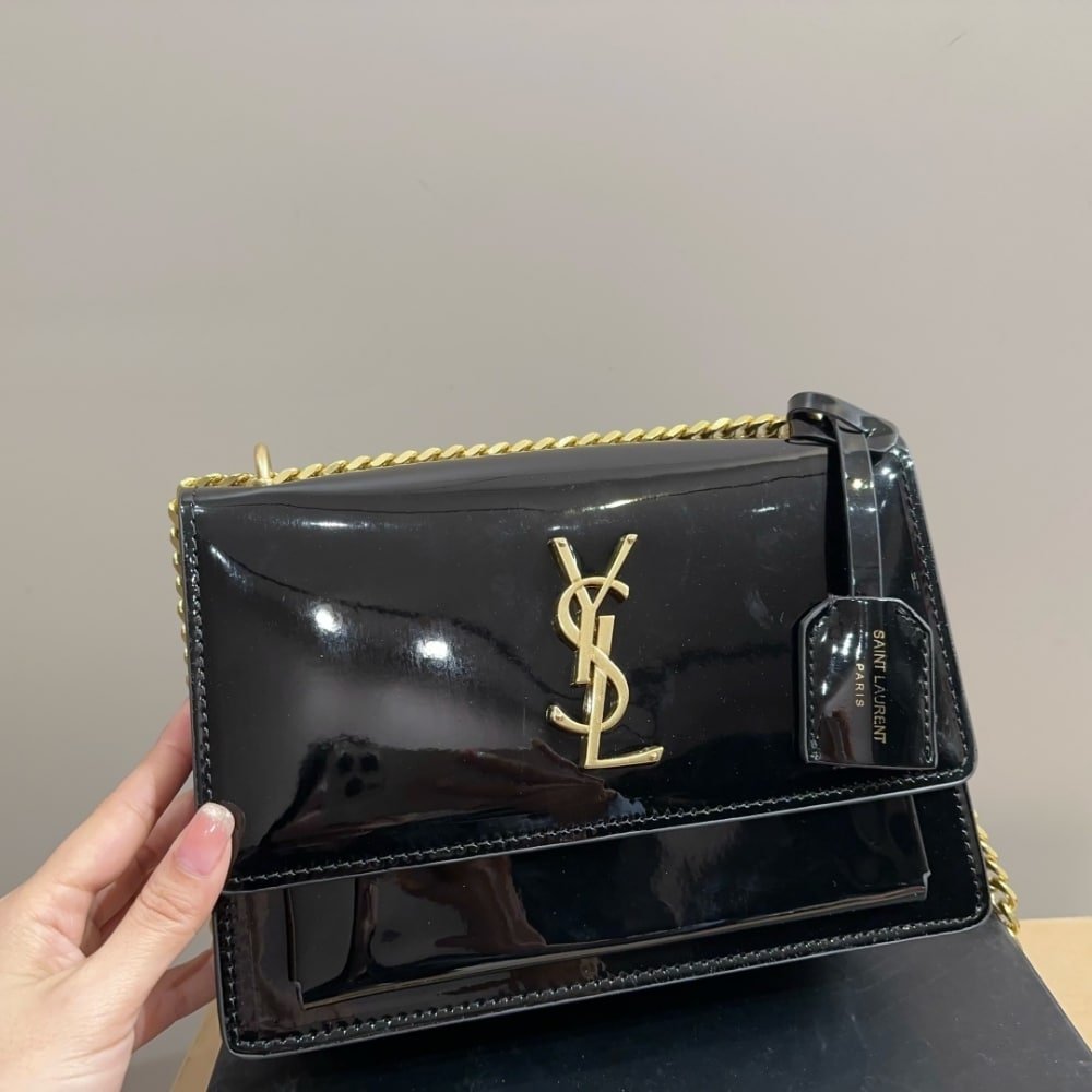 Sa1nt Lau*nt Small Sunset Chain Bag Black 23Cm 533026D422W1000
