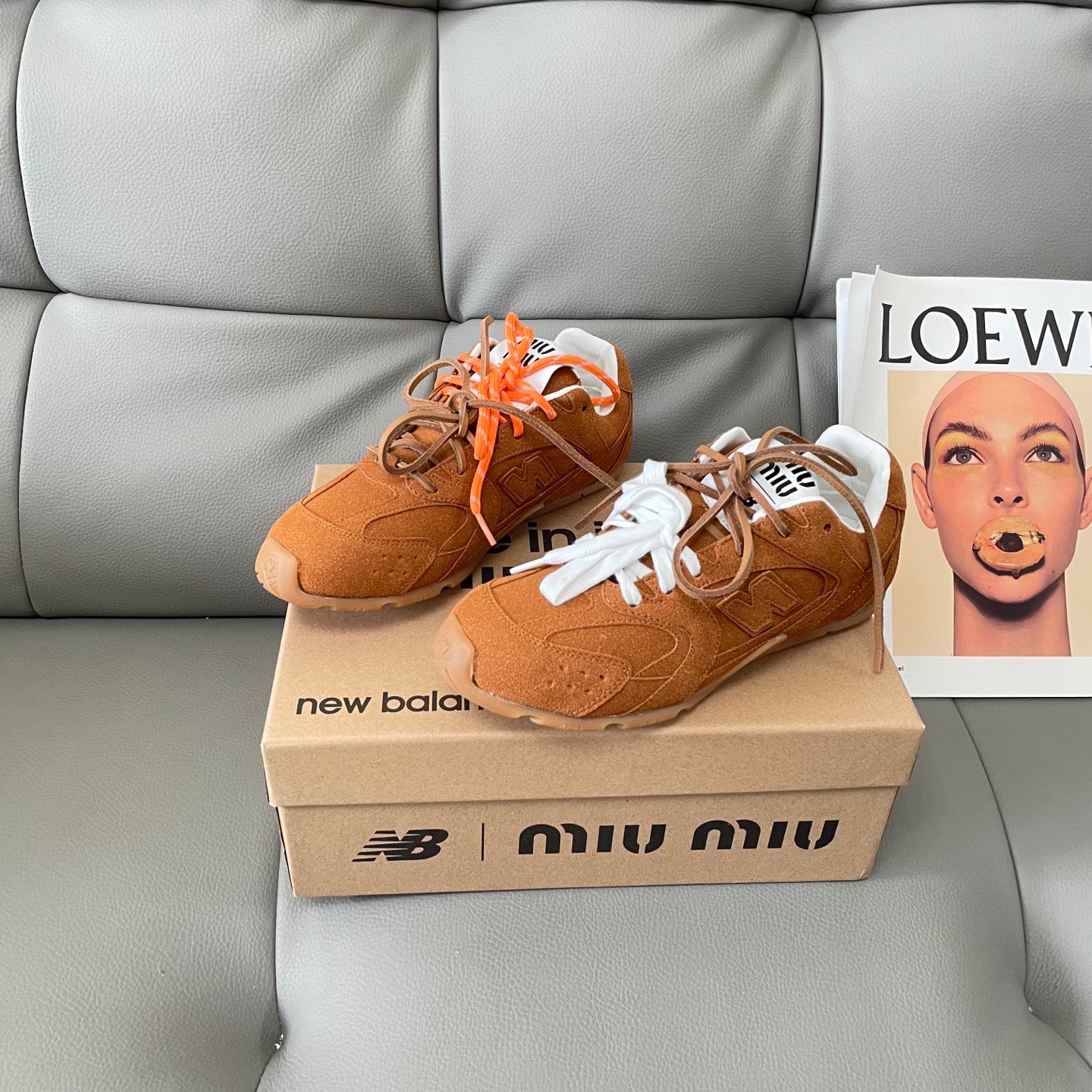 Miu Miu X New Balance 530 Sl Suede Sneaker Cinnamon 5E165E Z5O F0401 F D005