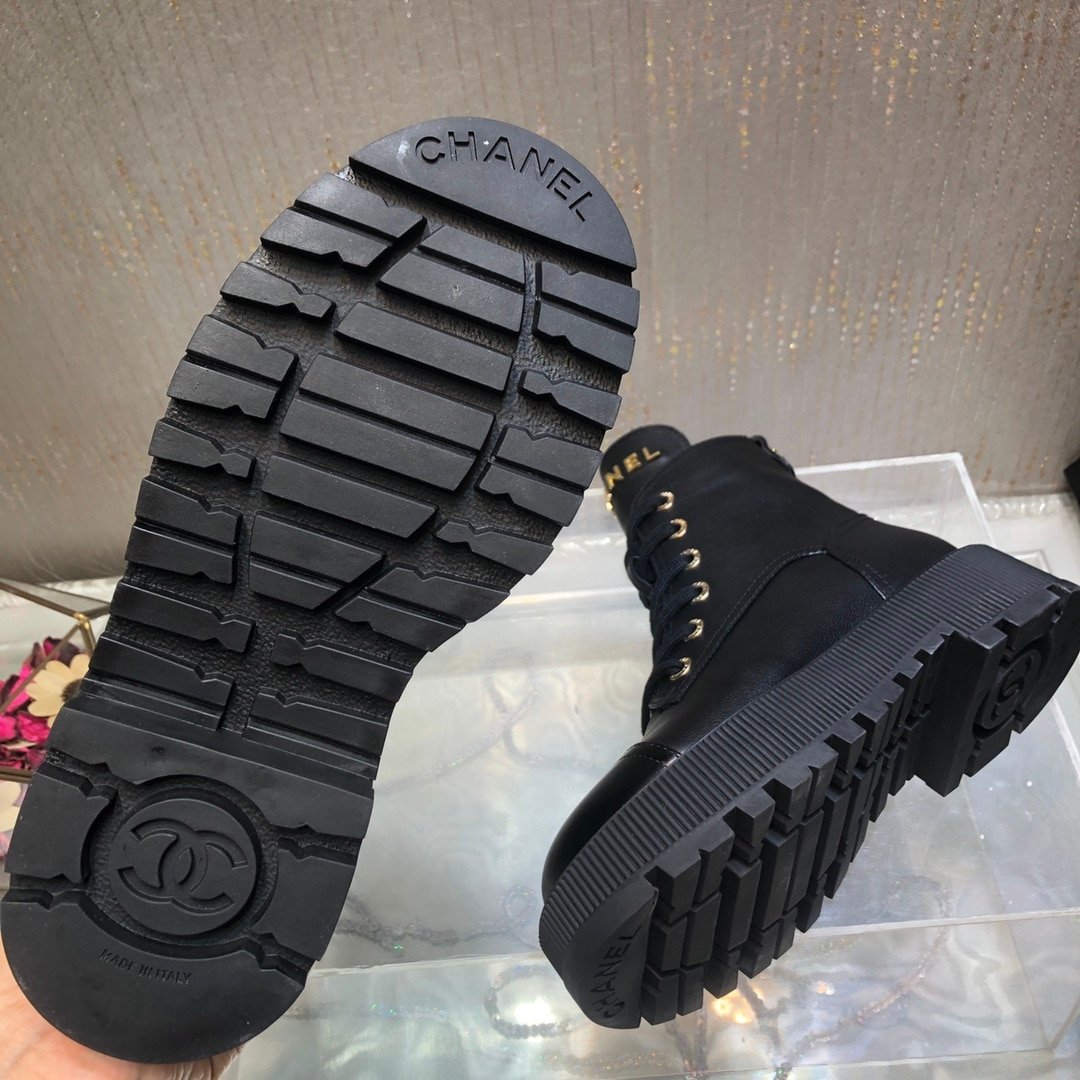 Ch**el Cc Lace Up Boot Black G45124 B14018 94305