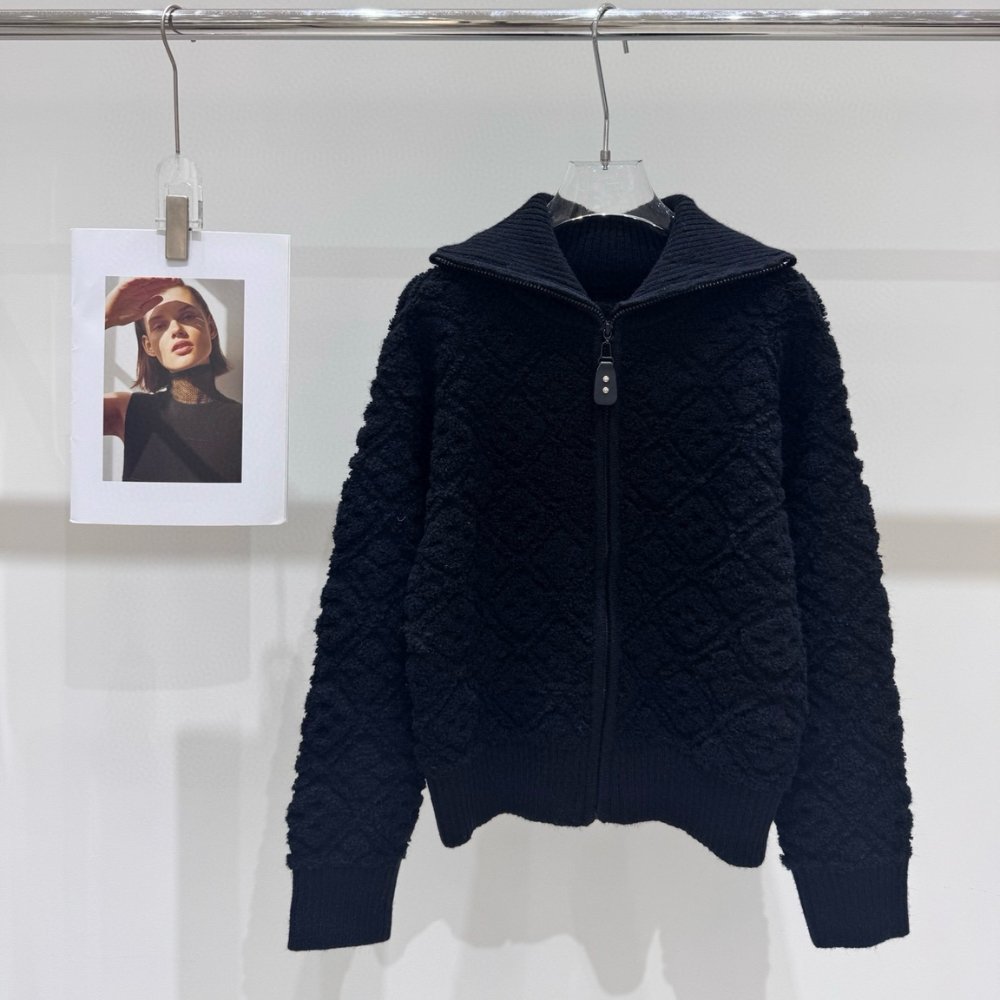 L0vis Vvtt0n Monogram Toweling Zip Up Jacket  Black 1Aiqdv