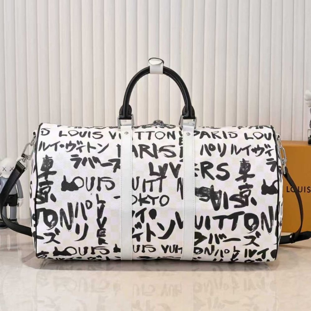 L0vis Vvtt0n Keepall Bandoulière 50 Black And White 50Cm N40804