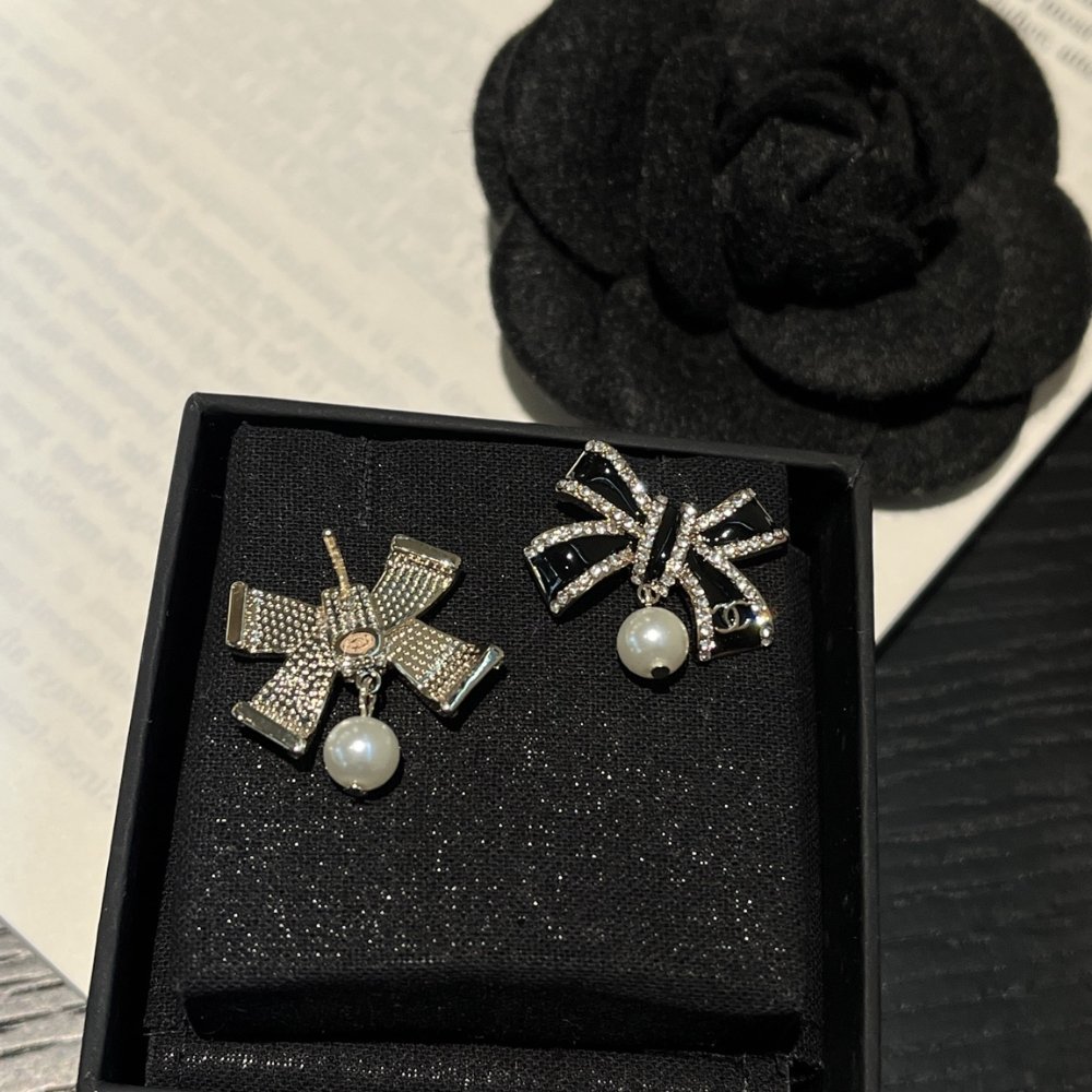 Ch**el Cc Costume Earrings Black Abg402 B21902 U3576
