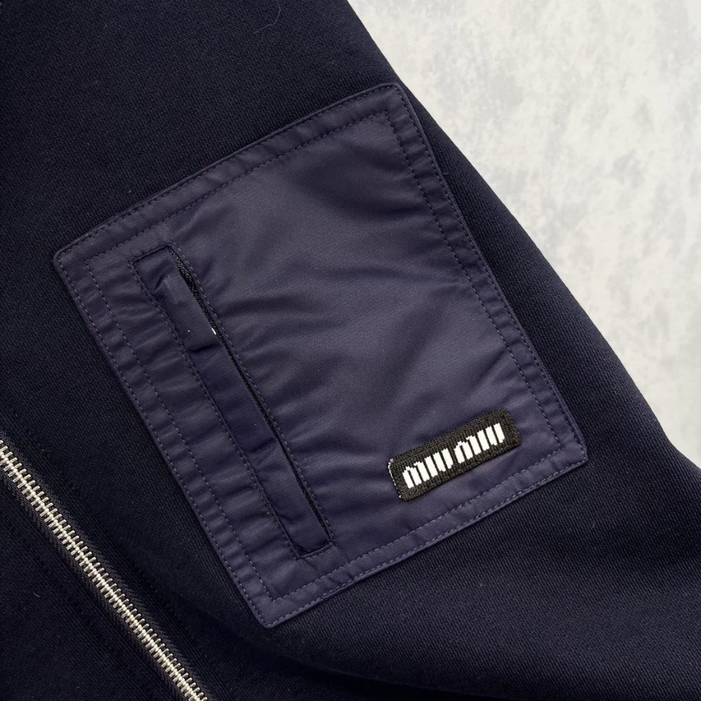 M1um1u Zippered Fleece Jacket Navy Mjla09 18Tp F0008 S Ooo