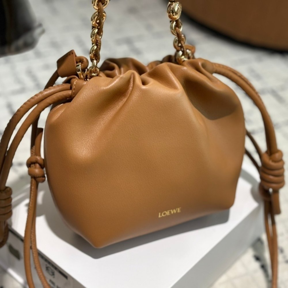 L0ew* Mini Flamenco Purse In Mellow Nappa Brown 16Cm A914Cbpx03 6715