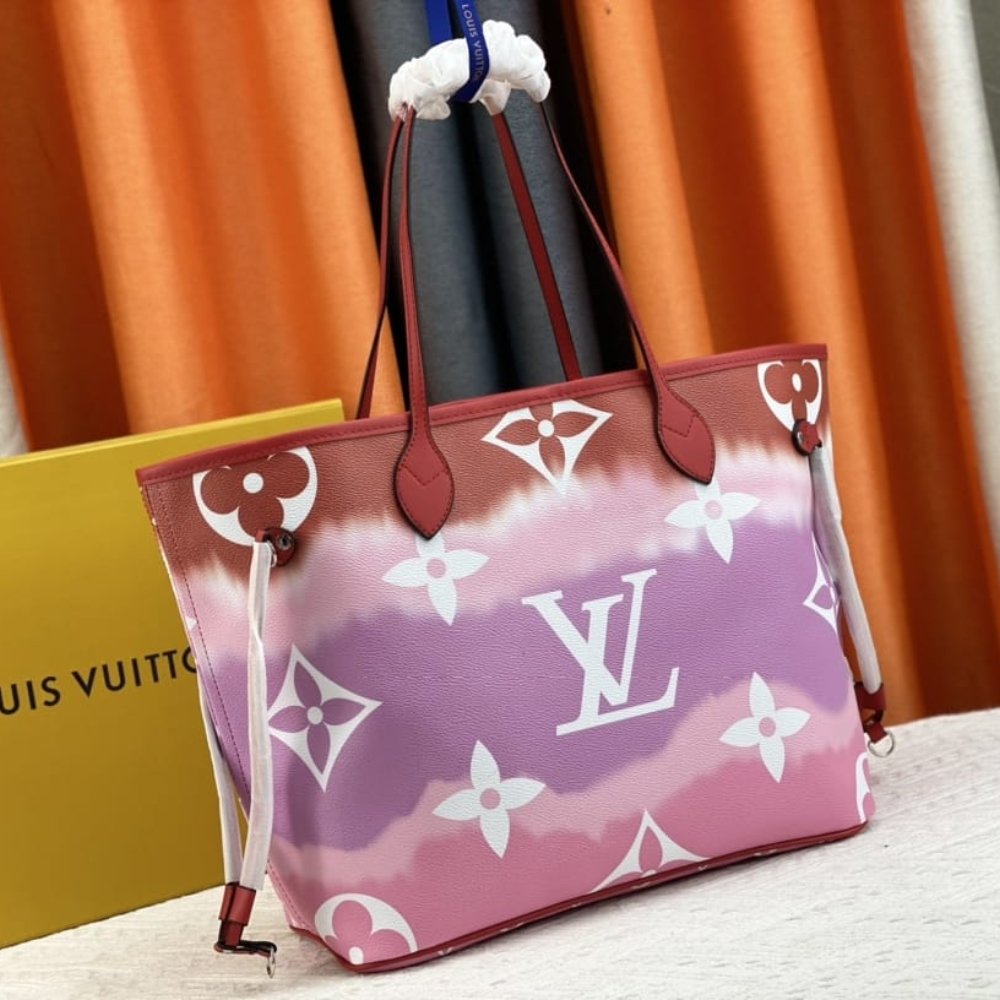 L0vis Vvtt0n Neverfull MM Monogram Escale Pink Red Purple 31Cm
