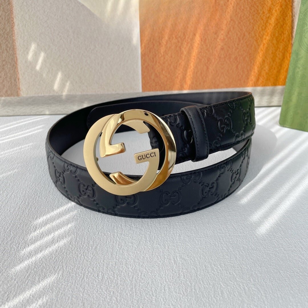Gvc*1 Men’S Reversible Gg Belt Gold Hardware Black 40Mm